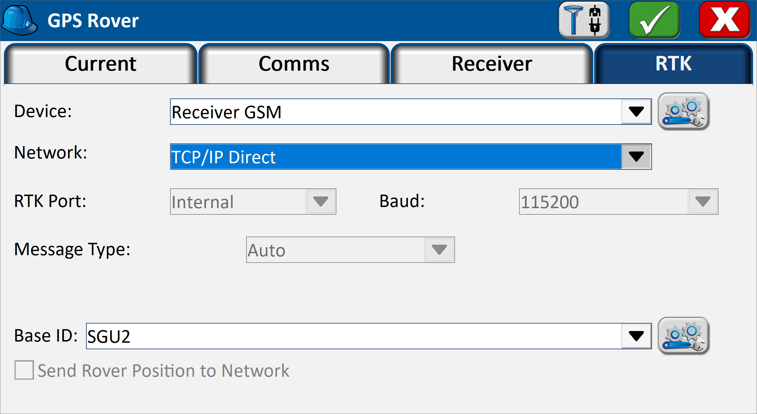 TCP/IP Direct selected as the Network type