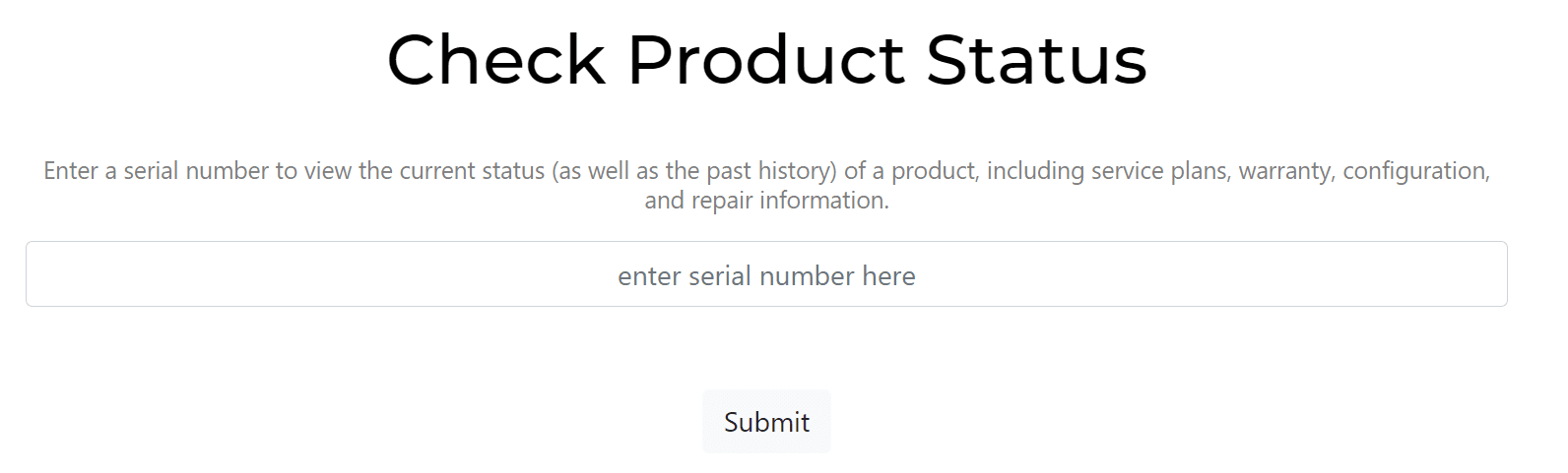 Serial number lookup
