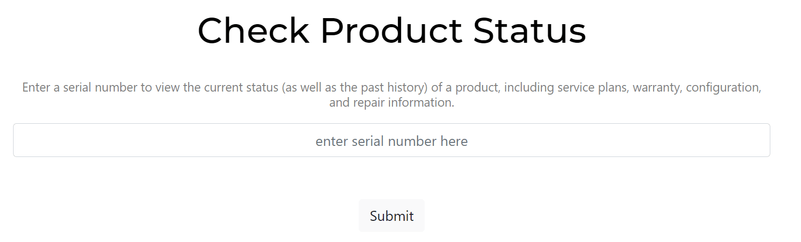 Serial number lookup