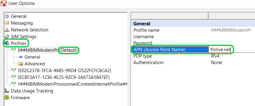 Edit the Default profile