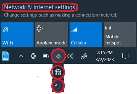 Network and Internet settings