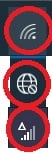 Internet icons in the task bar