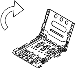 Flip the SIM holder lid open